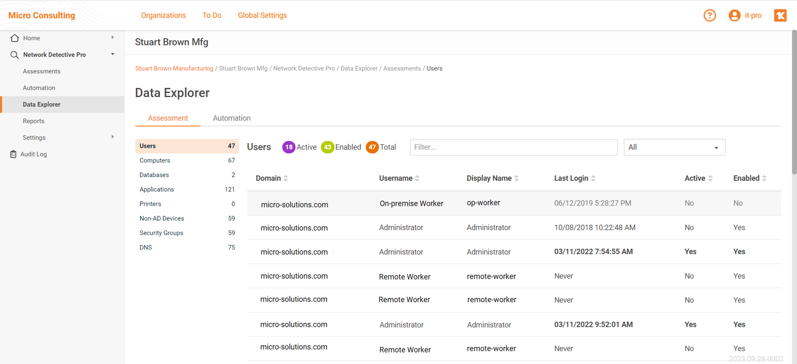 screenshot of Network Detective Pro